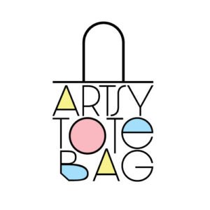 Artsy Tote Bag logo - abstract bag with letters
